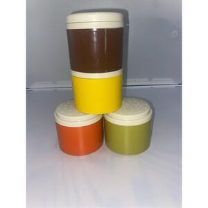 Tupperware Stacking Spice Shaker Containers 4 Harvest Color Vintage